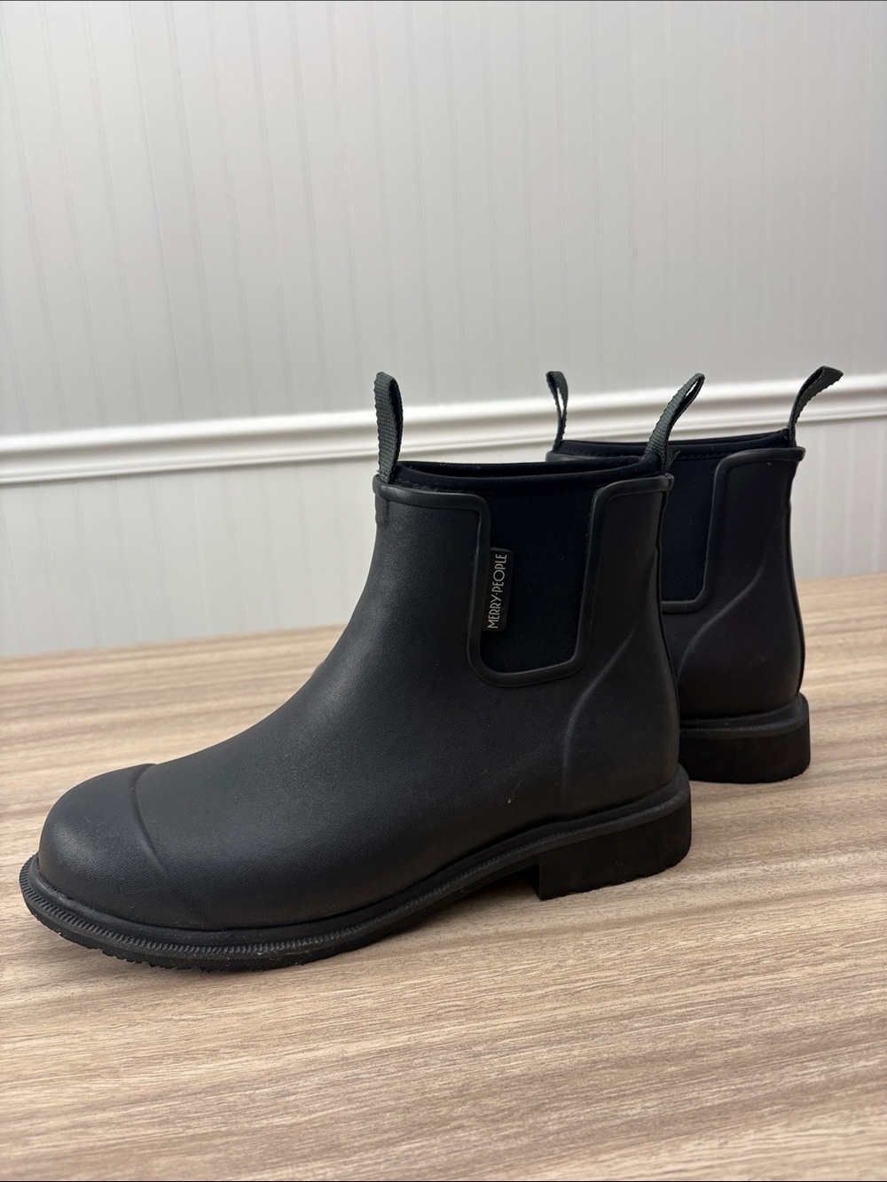 Merry People Bobbi Ankle Boot Women EU 40 US 9 Black Waterproof Rainboot